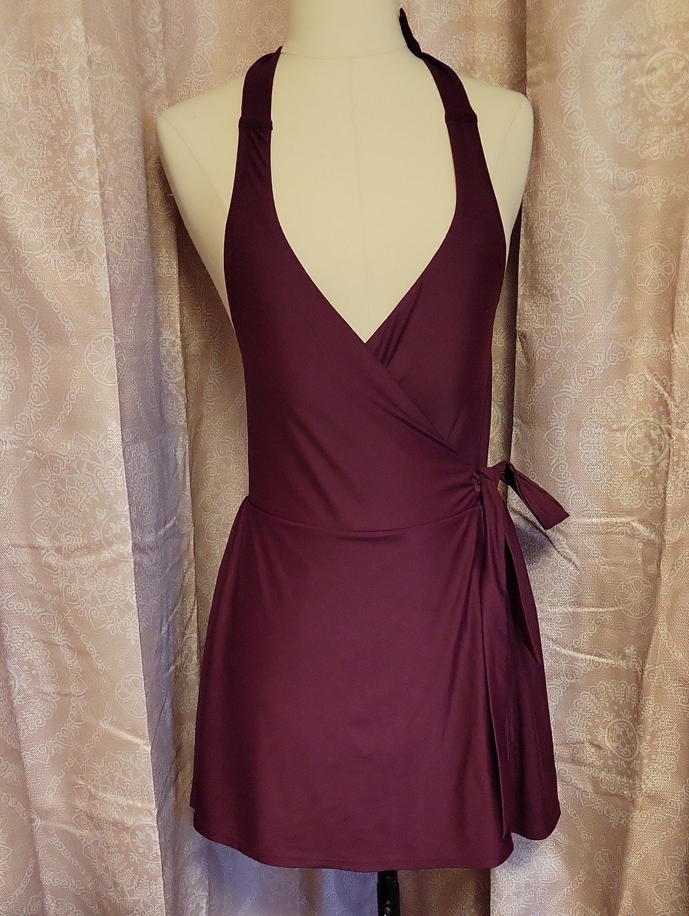 J.Crew Iris Purple Halter Wrap Swim Dress 6 NWT!